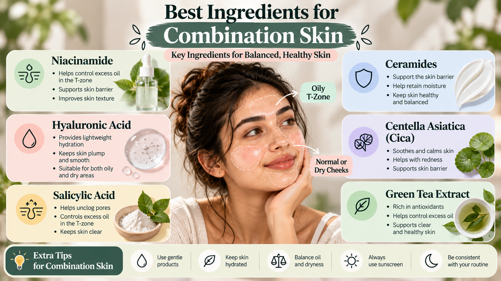 Skincare Routine for Combination Skin: Complete Morning & Night Guide combination skin ingredient guide